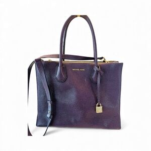 Michael Kors Mercer leather tote bag in Plum